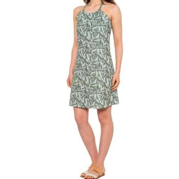 Eddie Bauer Women's Summer Tank Dress Dusty Olive Green Simple Palms Size Large - Picture 1 of 16